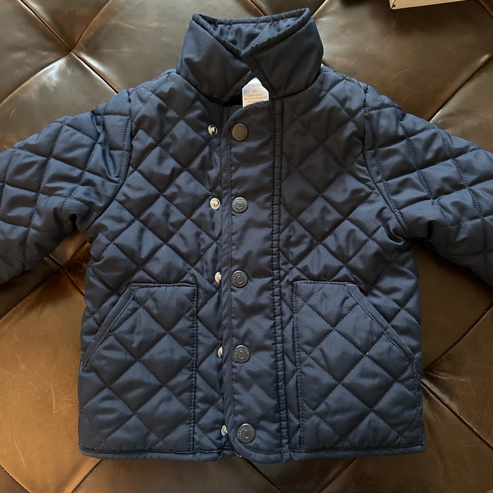 Navy Quilted Kids Jacket